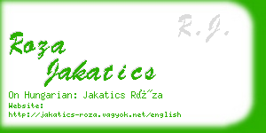 roza jakatics business card